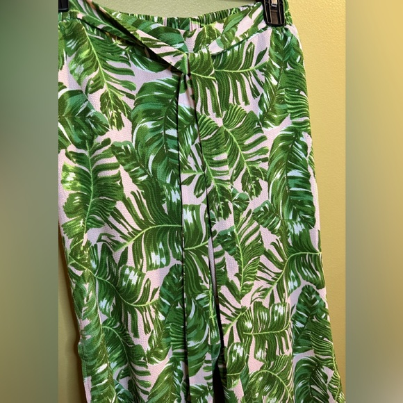 Eye of the Needle Leaf Pattern Slit Pants - S - Picture 4 of 11